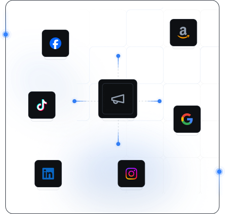 AdTech illustration connecting advertising and social platforms